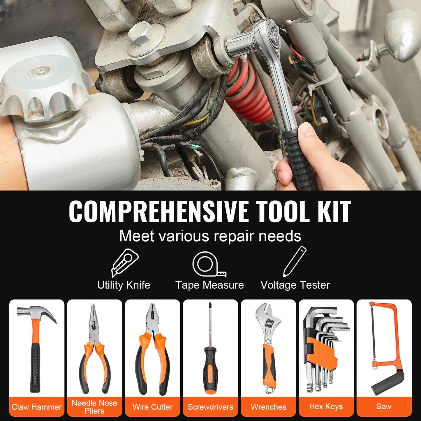 SucceBuy 216 Tool Kit For Home Repair And Automotive DIY
