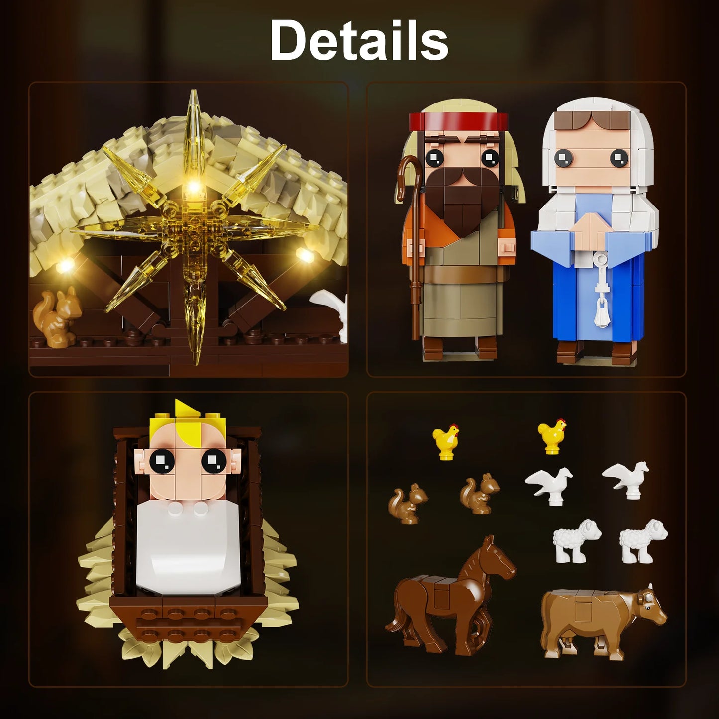 The Nativity Building Block Set Jesus Figures Bricks Model Toys Christmas, Christian Gift for Adults and Kids (1000 PCS)