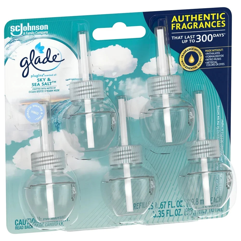 Hign-concerned PlugIns Sky Sea Salt Air Freshener Refill 5 Count