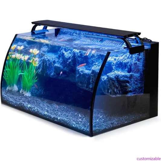 XMSJ Horizon Advanced Illuminated TemperedGlass Aquarium Kit Premium Filtration System