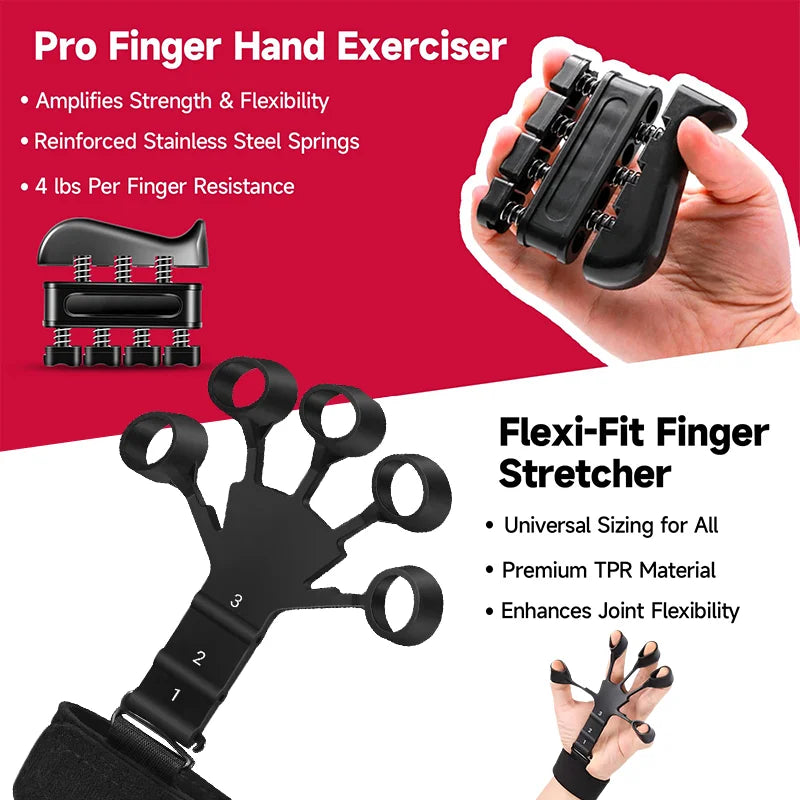 Adjustable Hand Gripper Kit for Forearm and Finger Exercise