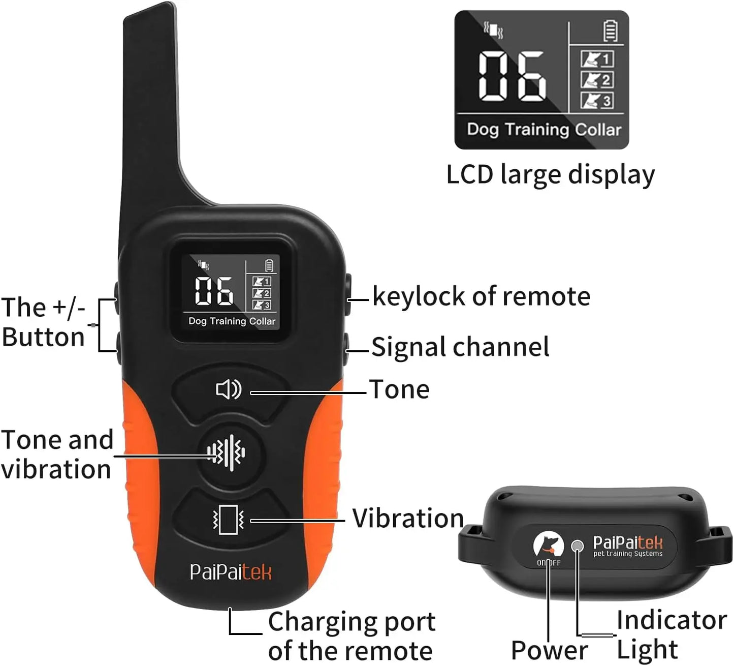 Hign-concerned No Shock BeepAndVibration Dog Training Collar Waterproof UltraLongRange