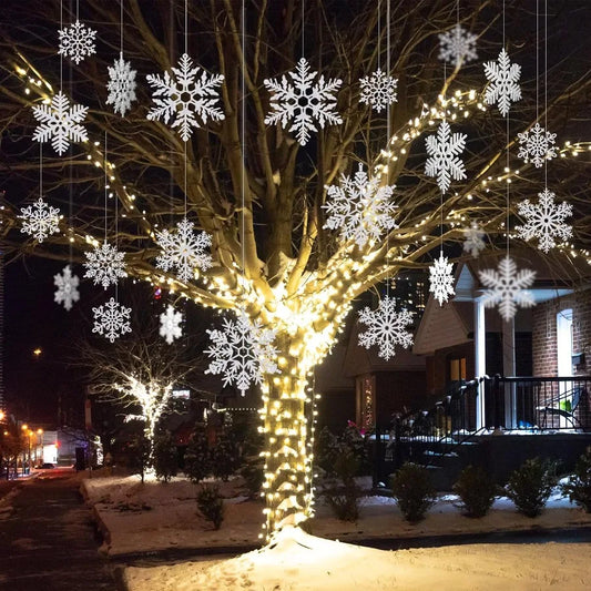 Snowflake Decorations Hanging Snowflakes For Indoor Outdoor Christmas Decor