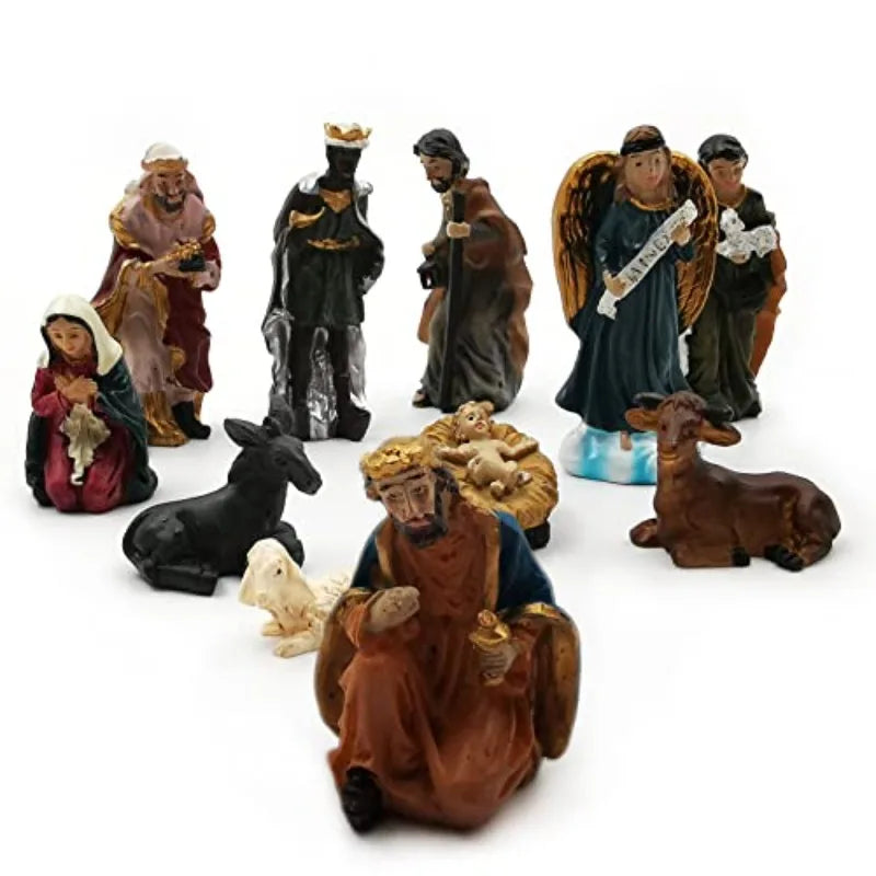 Nativity Sets for Christmas Christ Birth of Jesus Ornament Gifts Nativity Scene Crafts Resin Christmas Figurine Decoration