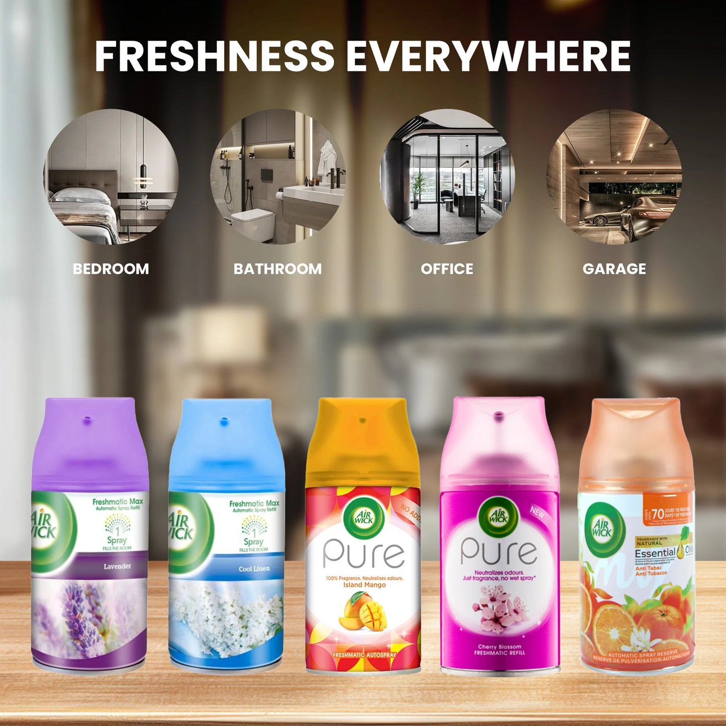 Hign-concerned Automatic Spray Air Freshener Refill for Car Office Home Bathroom Scented