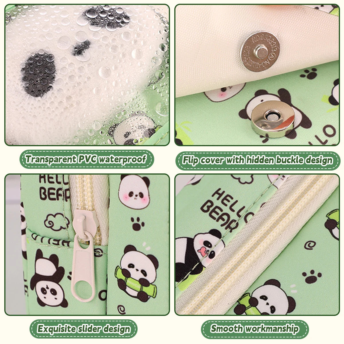 Dot Ding Kawaii Pencil Case Panda Design High Capacity
