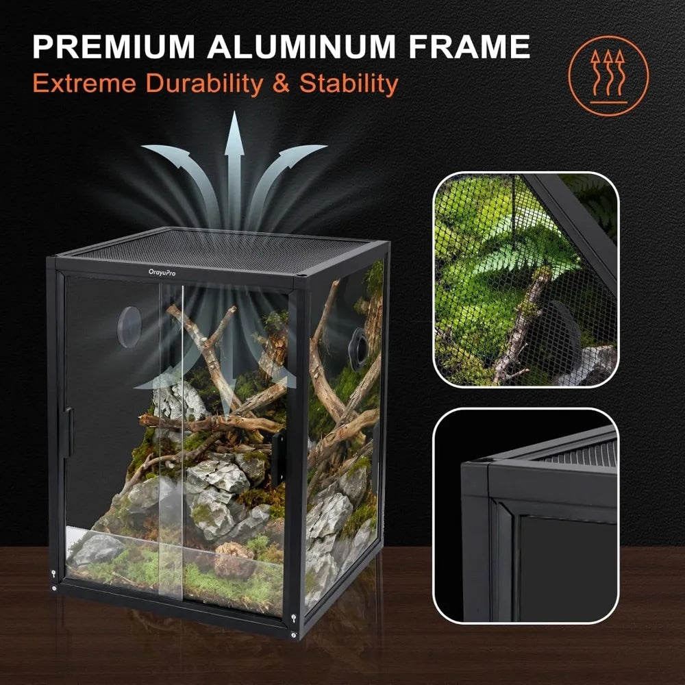 OrayuPro Arboreal Reptile Terrarium Habitat Enclosure For Geckos Amphibians Reptiles