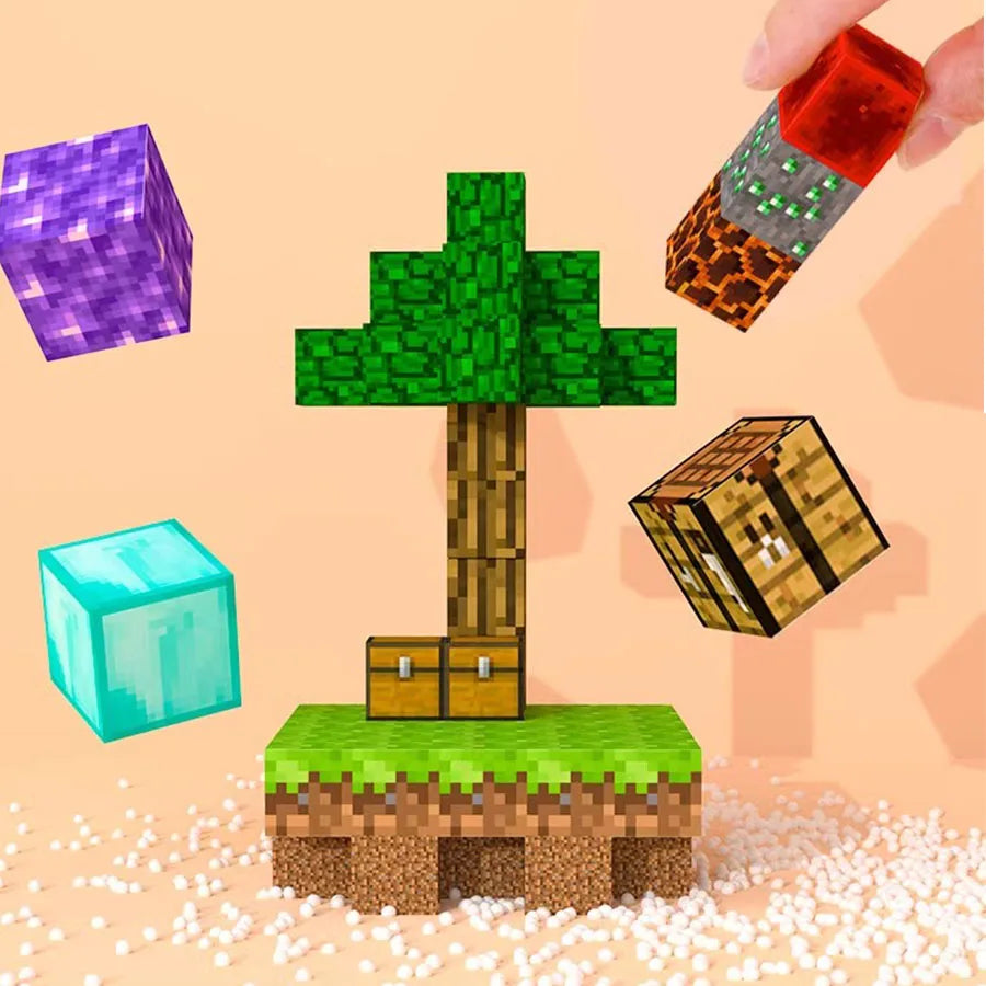 80-160Pcs Building Blocks Magnet Toy Mine DIY Game Scene Assembled Magnetic Block Building Blocks Children Puzzle Model Gift