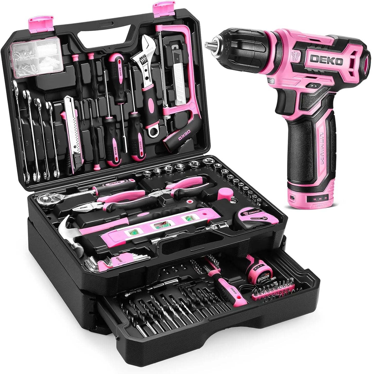 DEKODIY 12V Cordless Drill Tool Organizer Kit With Storage Case