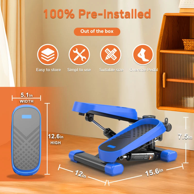 Home Office Exercise Mini Stepper With Resistance Bands