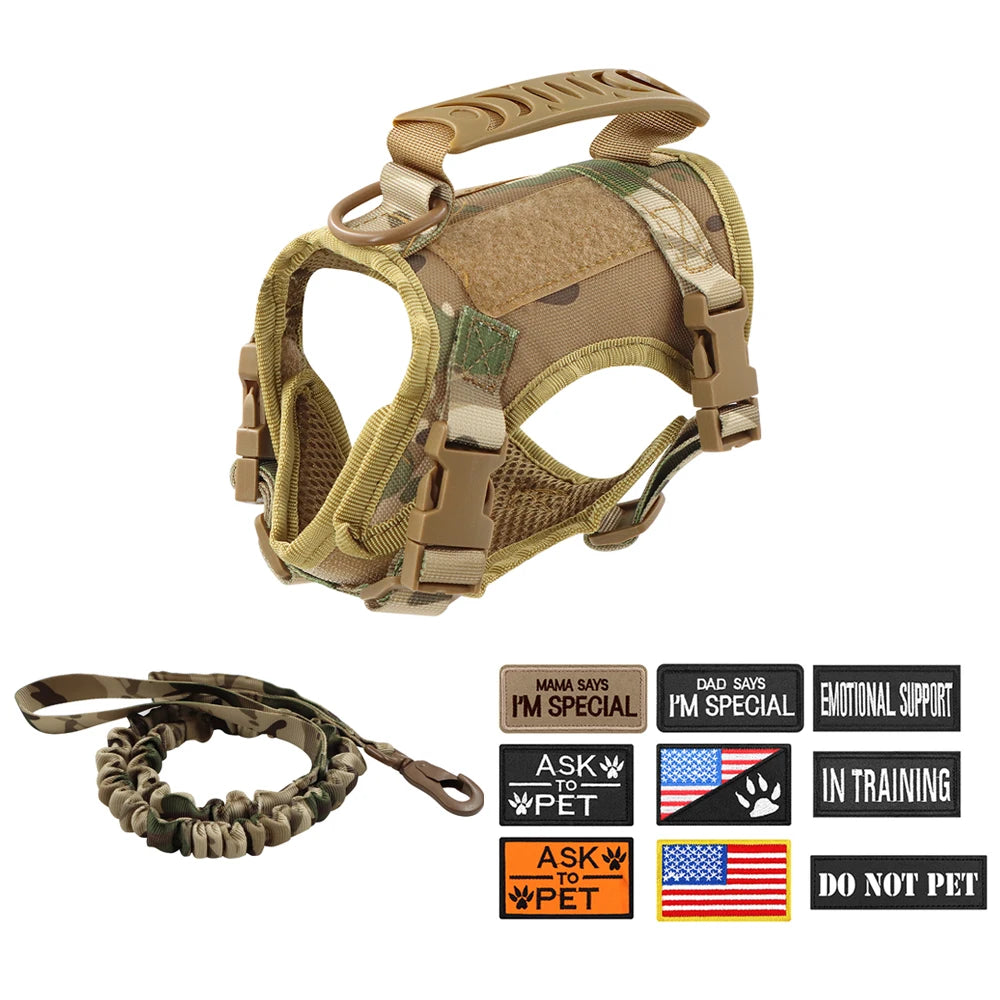 PETRAVEL Tactical Cat Harness Leash With Decorative Patches Collection Training