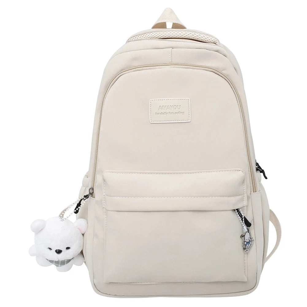 Nylon Women Backpack High Capacity Rucksack for Teens