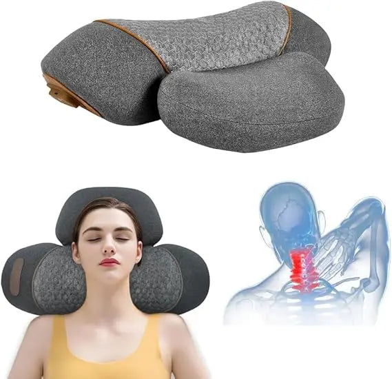 Ergonomic Neck Pillow With Heat Massage Traction For Relief