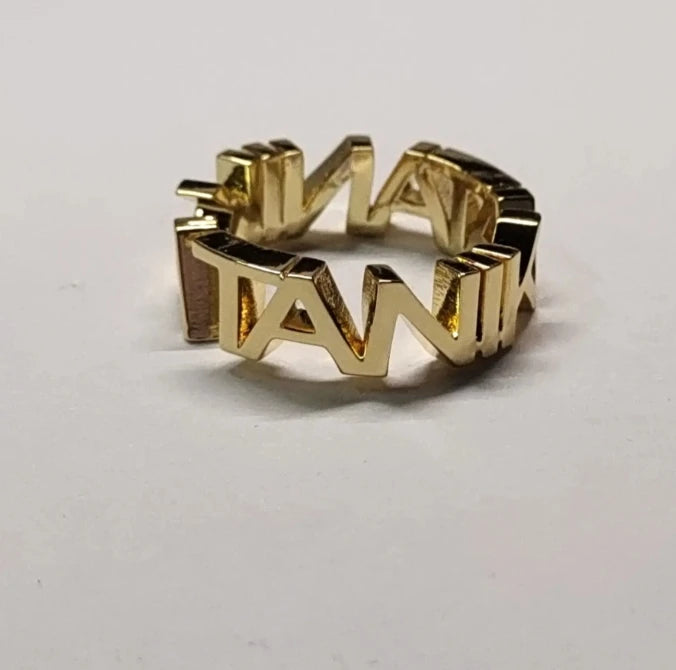 Customized Name Ring Initial Letter Open Women Jewelry