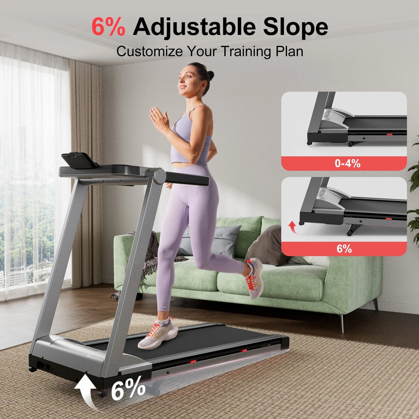 Superun Foldable Incline Home Treadmill Walking Pad