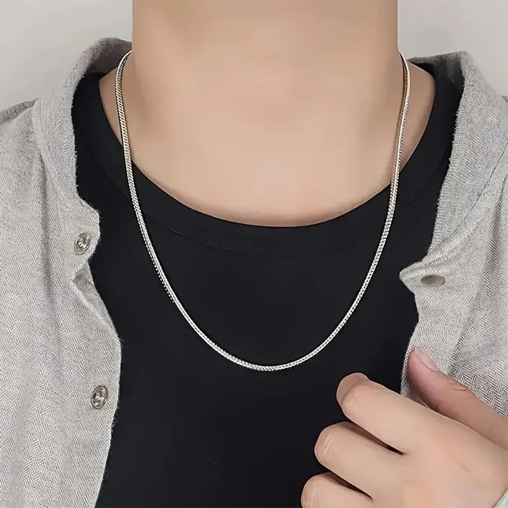 NGTC 925 Sterling Silver Snake Chain Necklace For Men Women