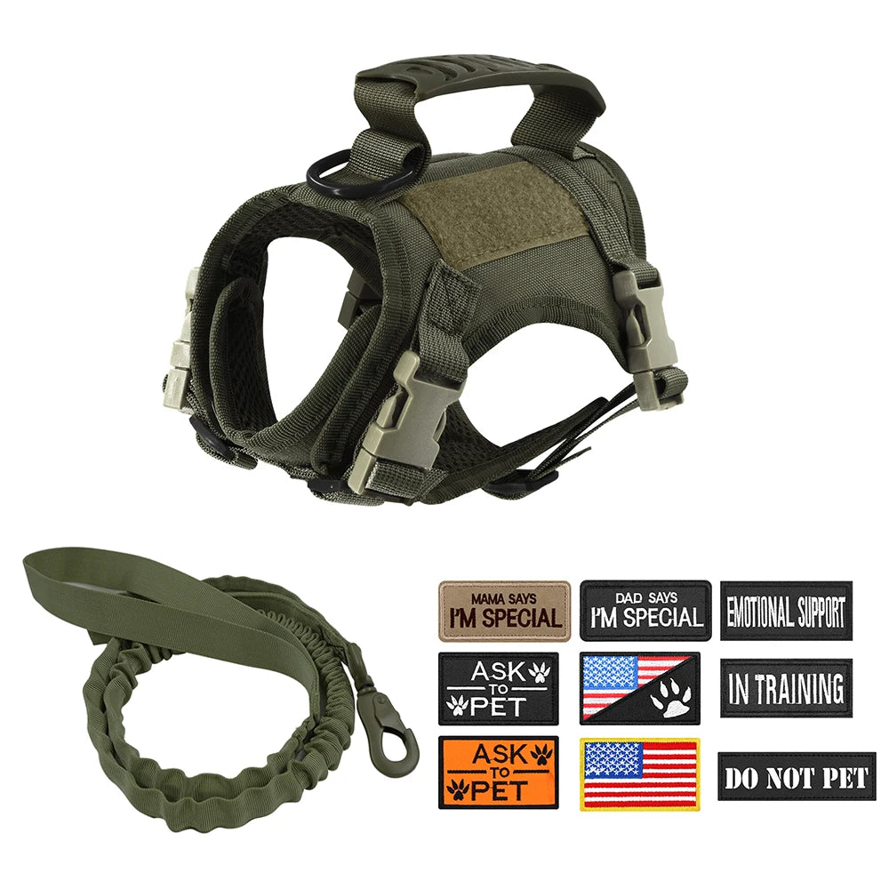 PETRAVEL Tactical Cat Harness Leash With Decorative Patches Collection Training