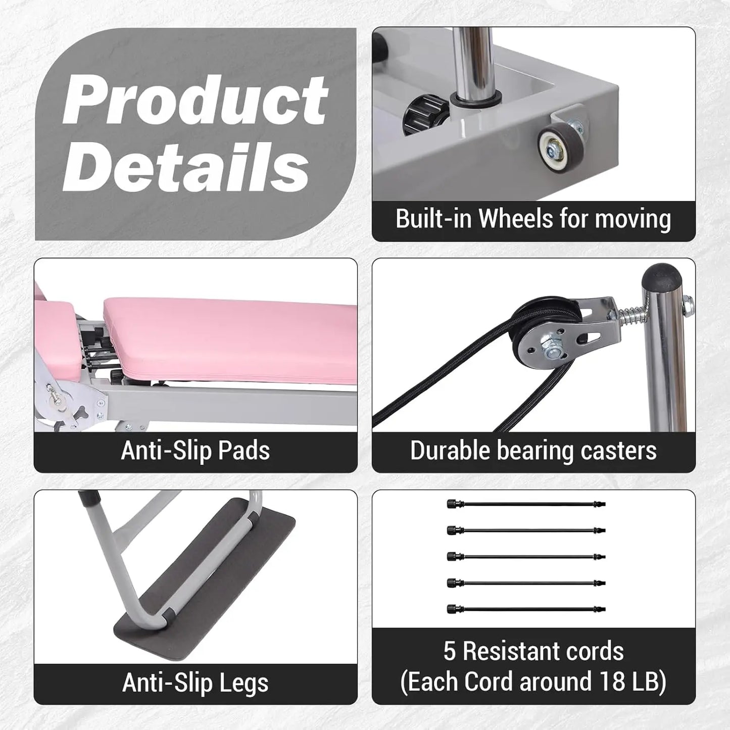 HiMISS Pilates Reformer Machine for Home Gym Fitness