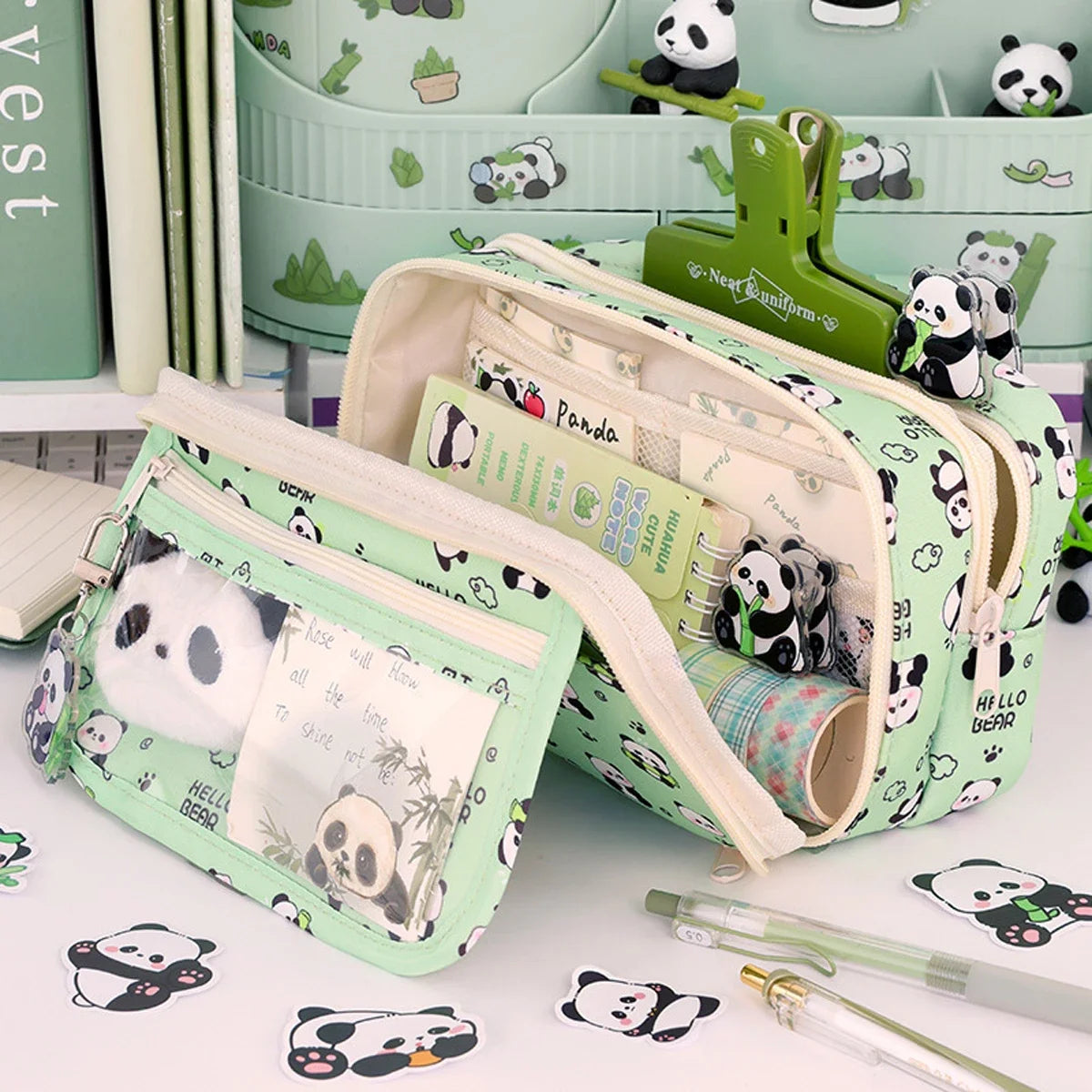 Dot Ding Kawaii Pencil Case Panda Design High Capacity
