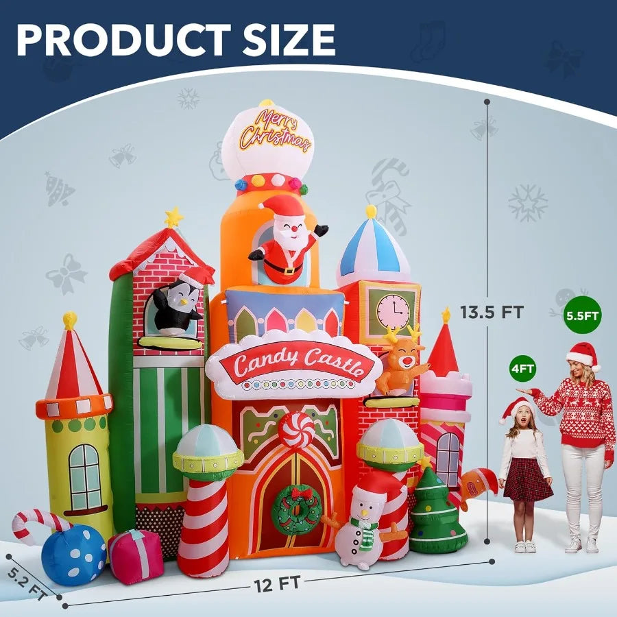 Hign-concerned Candy Castle Christmas Inflatable Decoration