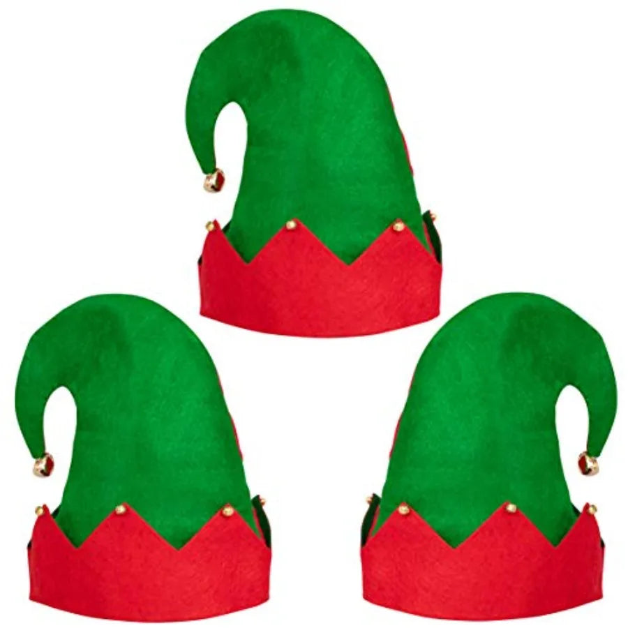 Moon Boat Christmas Elf Felt Hat 3 Pack Decorations