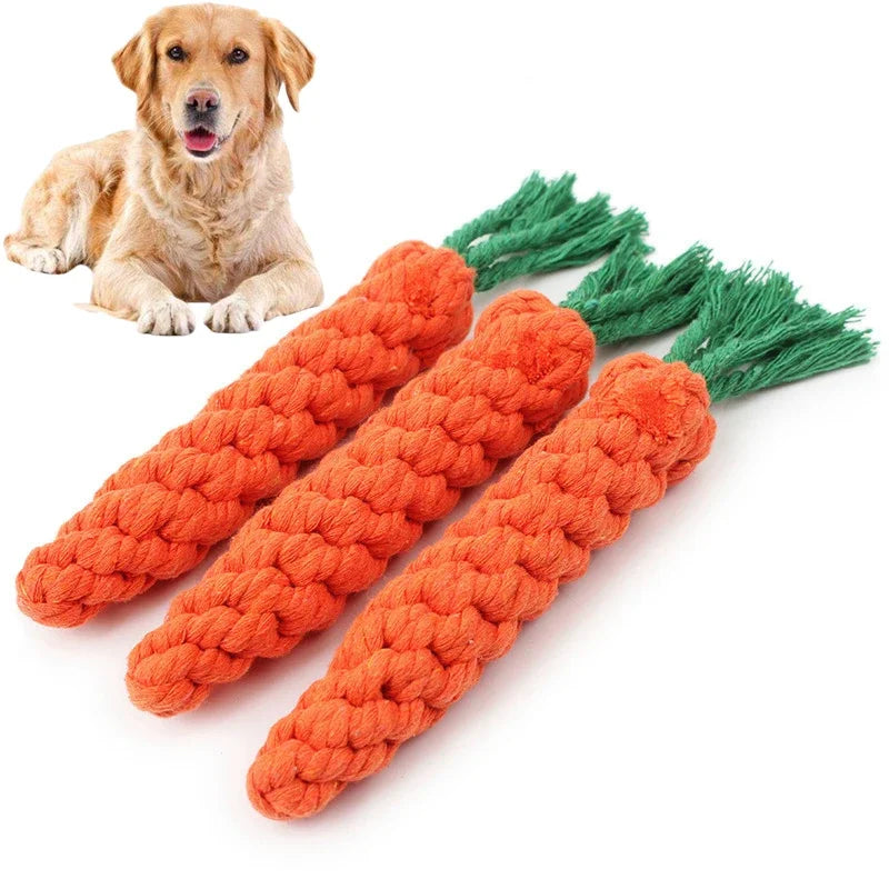 High-concerned Premium-Quality Indestructible Carrot Knot Rope Ball Teeth-Cleaning Dog ChewToy