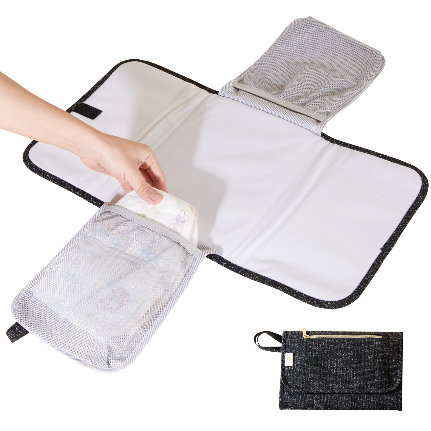 Sunveno Diaper Bag Backpack with Portable Changing Pad for Moms and Dads