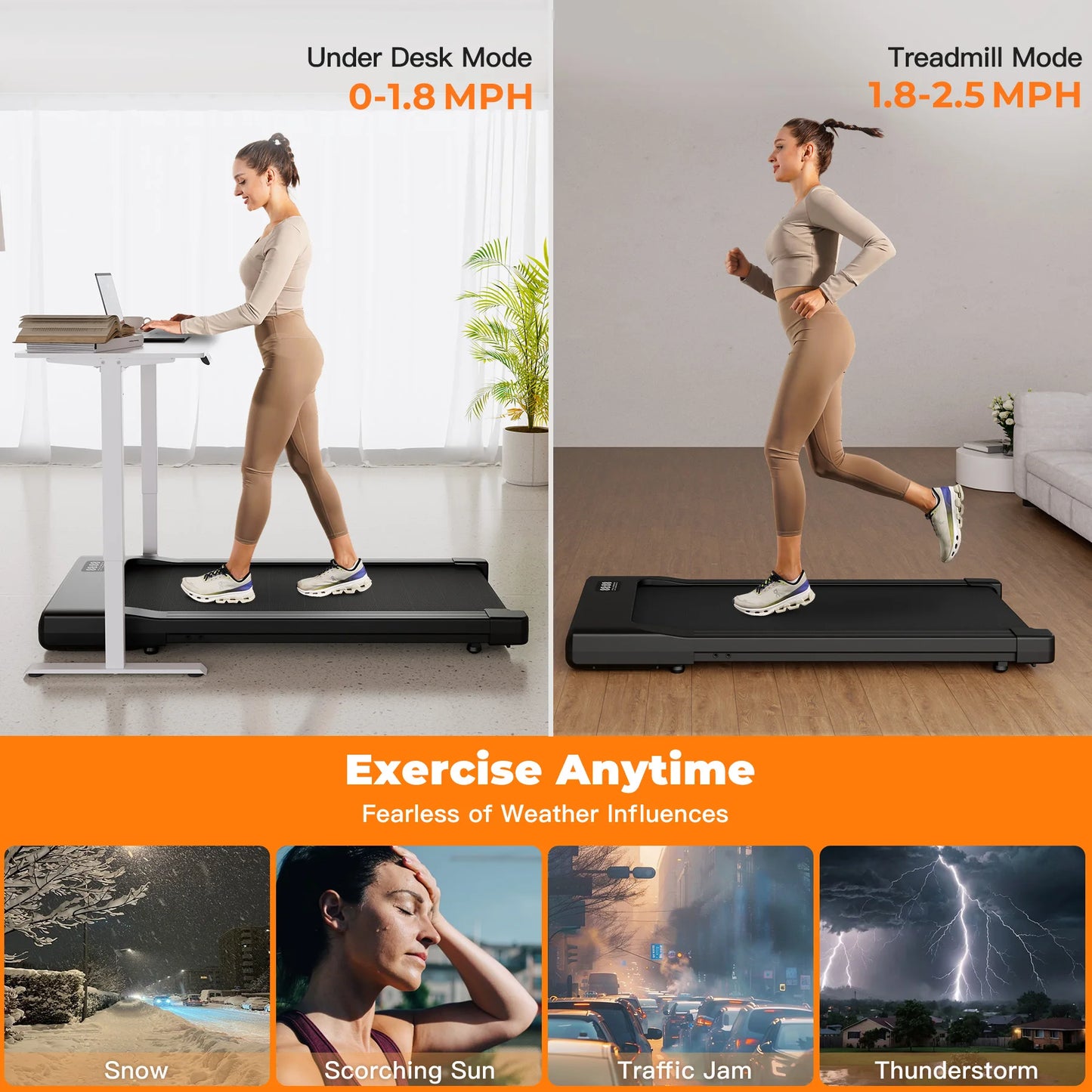 Superun Portable Under Desk Treadmill with Remote Control