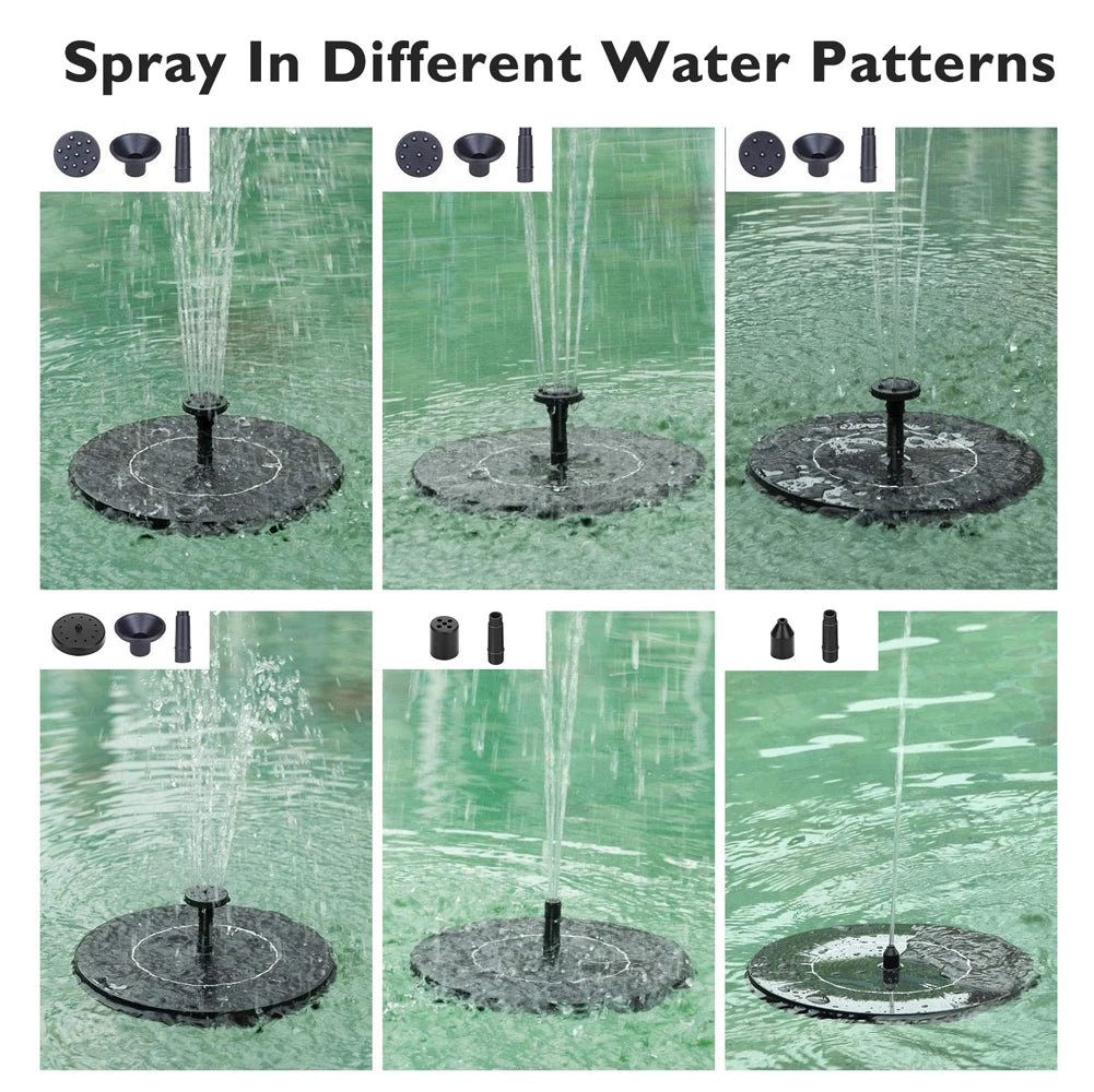 13/16/18cm Solar Fountain Pump Floating Solar Panel Bird Baths Water Fountain with 8 Nozzles For Outdoor Garden Pool Pond Decor