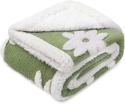 Waterproof Dog Blanket Jacquard Fleece Sherpa Lined Washable AllseasonWeather Comfort