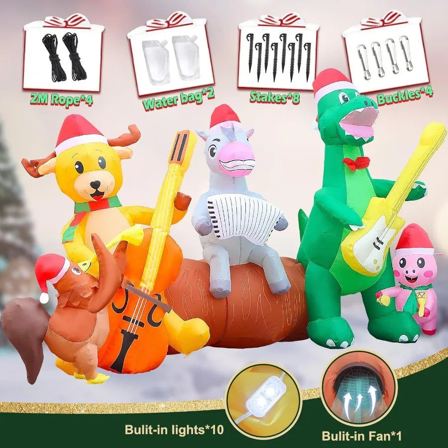 Hign-concerned Christmas Inflatables Dragon Reindeer Farm Animals Music Band