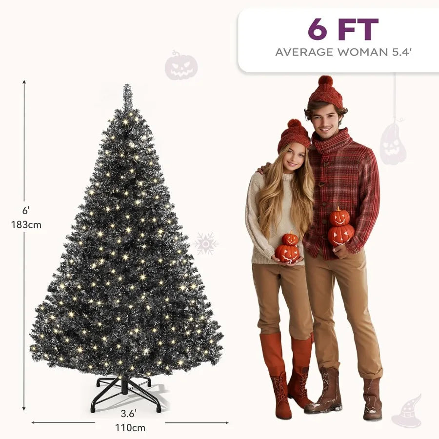 Remote Control Hinged Design Artificial Christmas Tree For Home Office