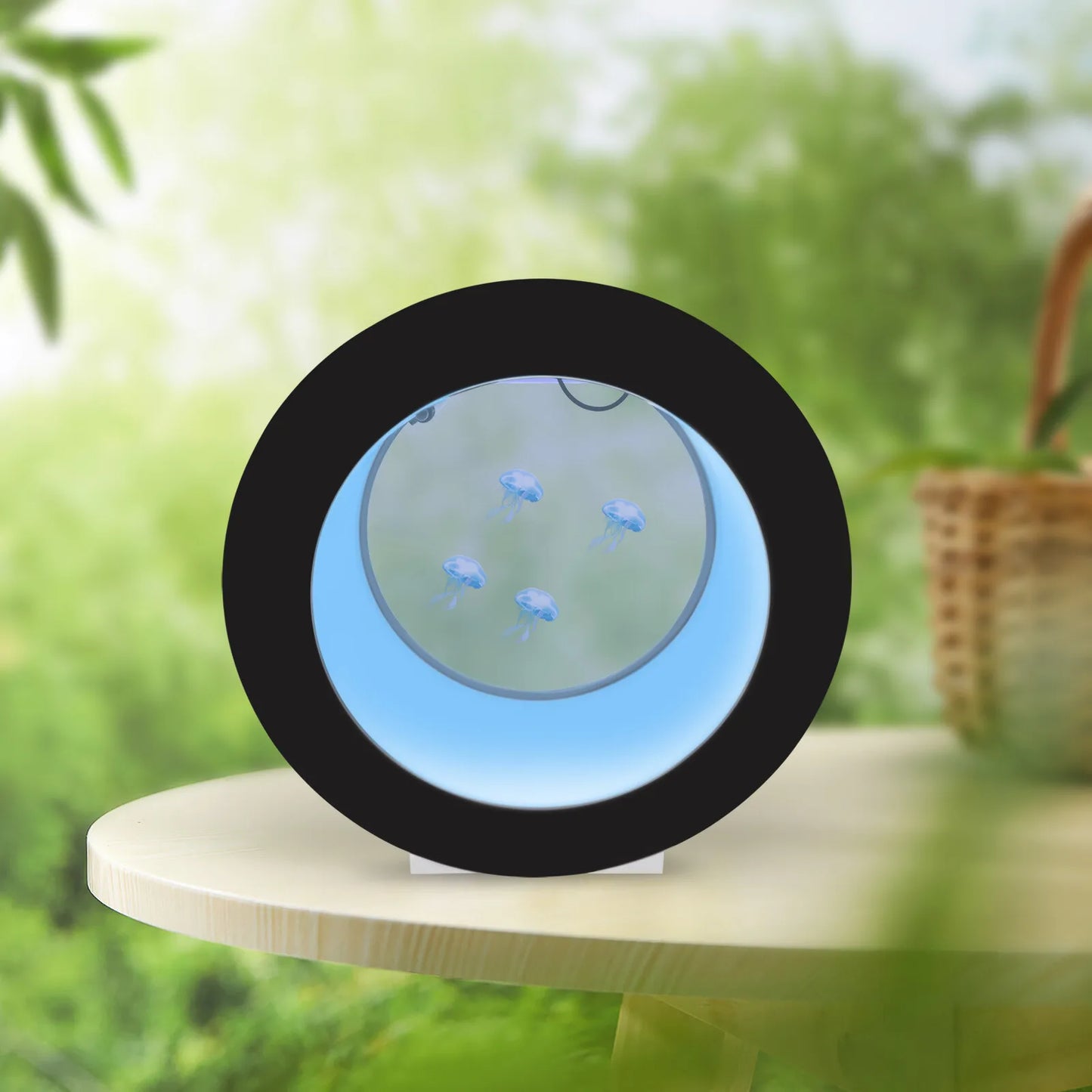 Hign-concerned 12V LED Round Jellyfish Aquarium Tank Acrylic Desktop DisplayUnit