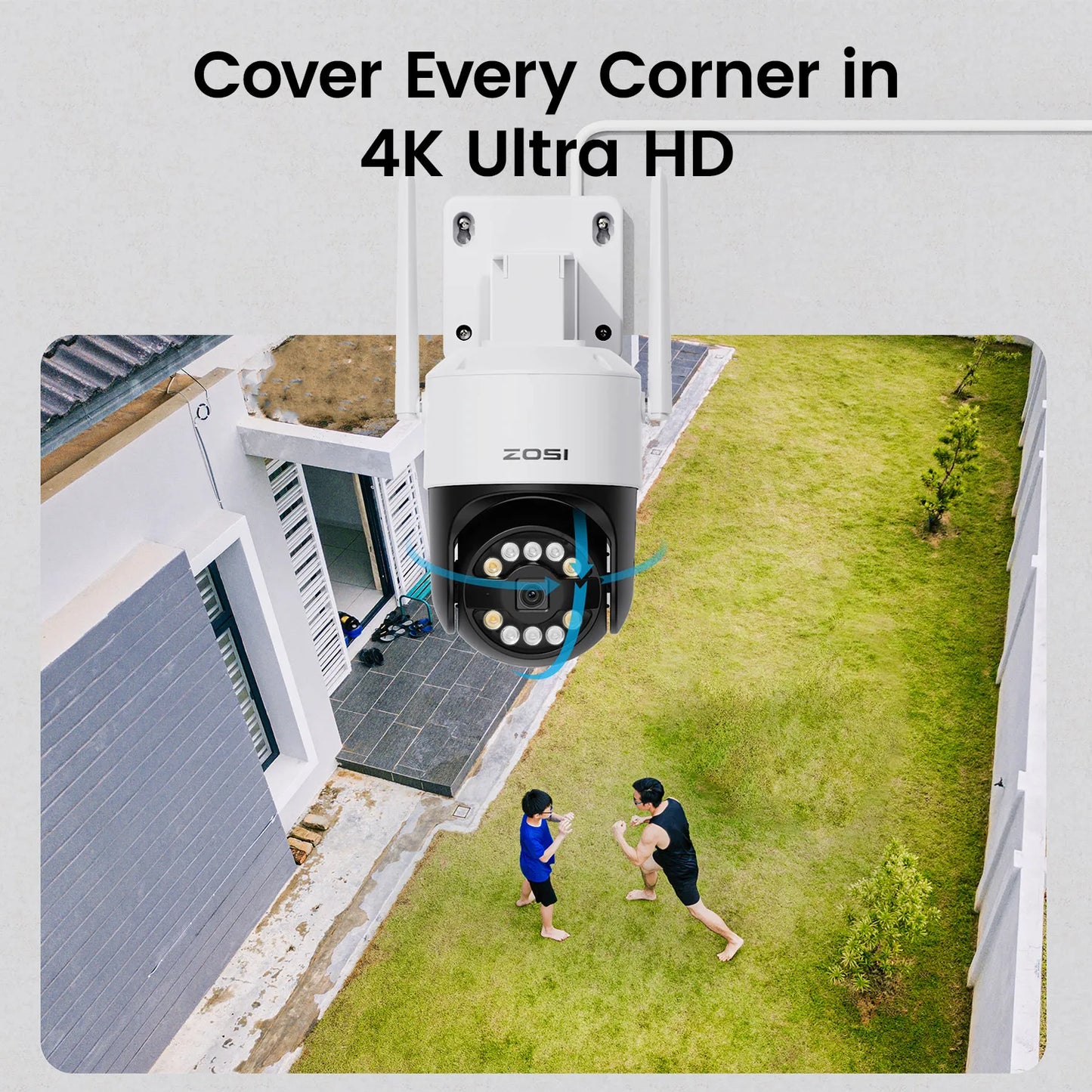 ZOSI C296 5MP/8MP PTZ WiFi Camera Person Vehicle Package Detect Wireless CCTV Video Surveillance Camera Home Security Protection