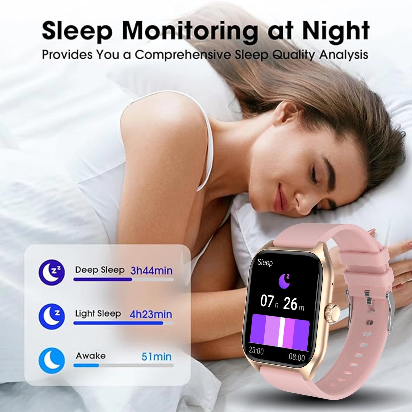 LIVLOVCP AI Voice Assistant Smart Watch Heart Rate Monitor
