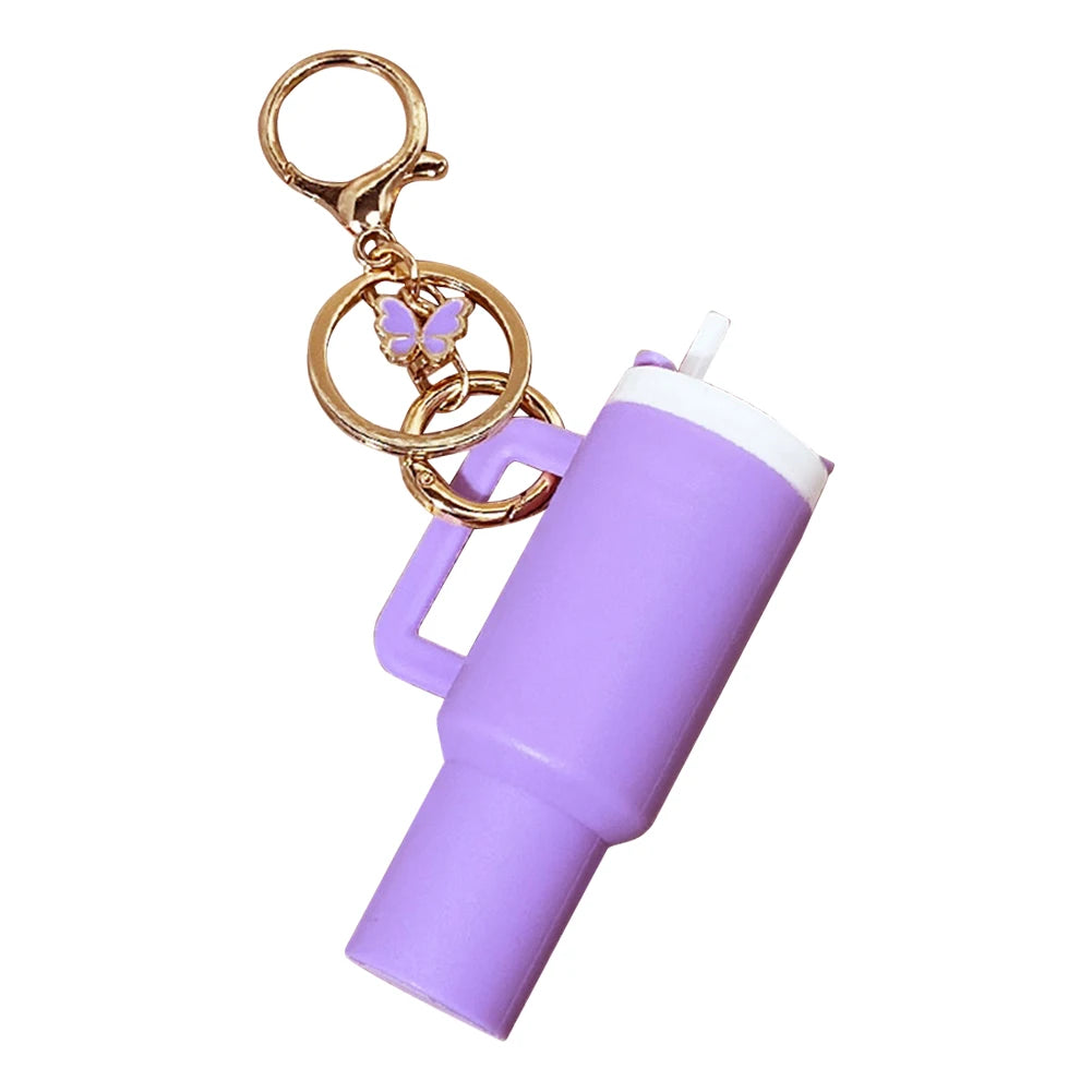 Button Carabiner Butterfly Lip Balm Keychain Tumbler Ring
