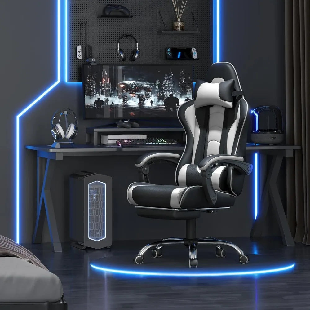 Ergonomics Gaming Chair With Swivel Headrest And Massage