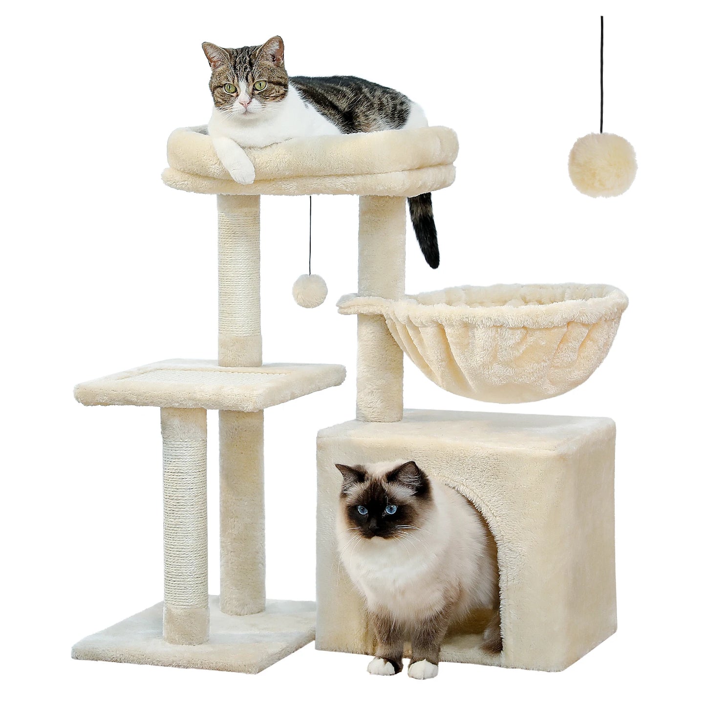 PAWZ Road Ultra-Stable MultiFunctional Cat Tree Tower Indoor Cats All-Season-Hammock
