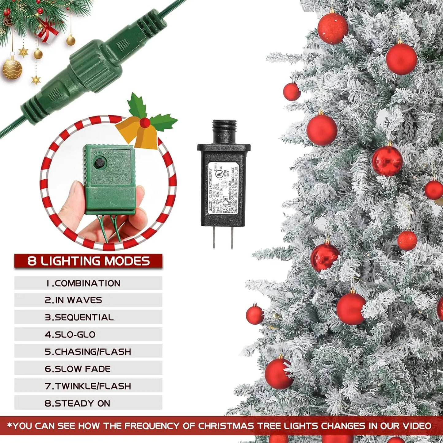 Pre Lit Flocked Christmas Tree With 250 LED Lights