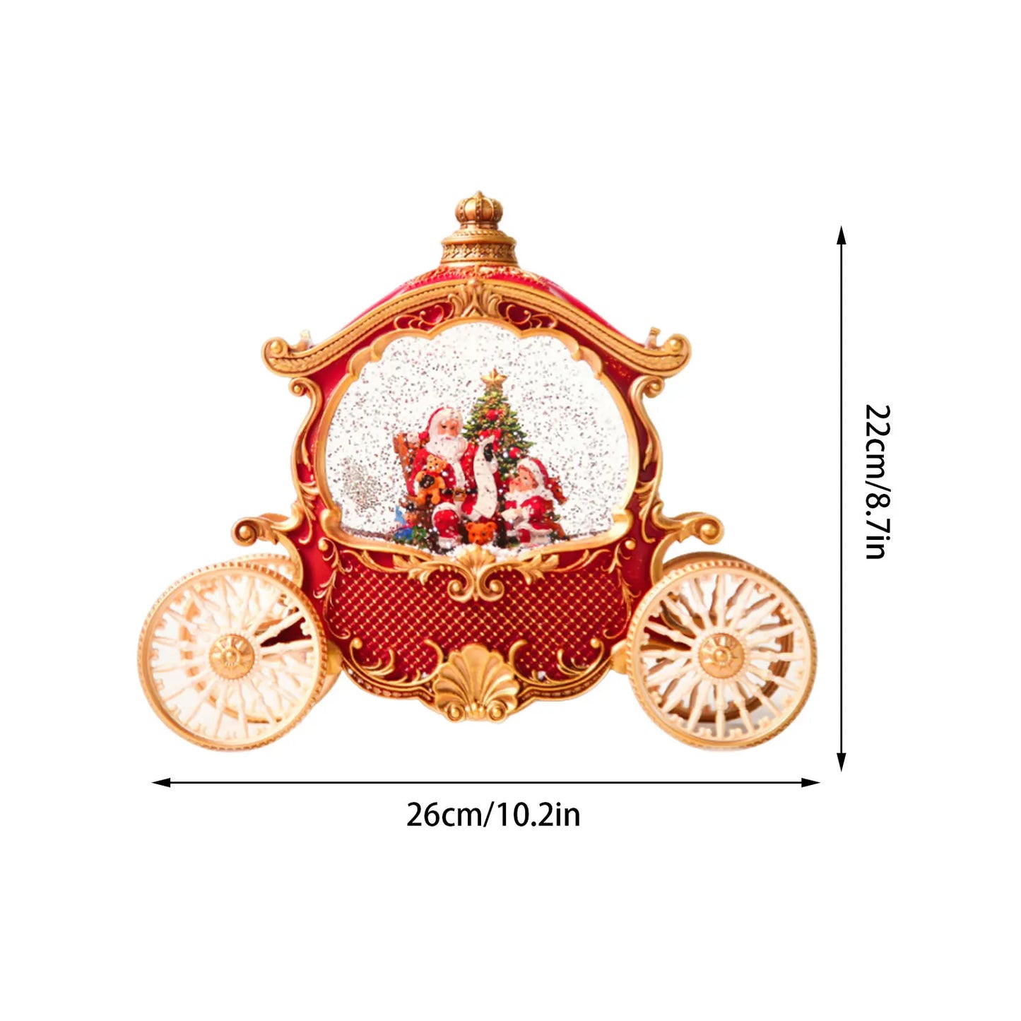 Snow Globe Lantern Christmas Carriage Musical Gift Set