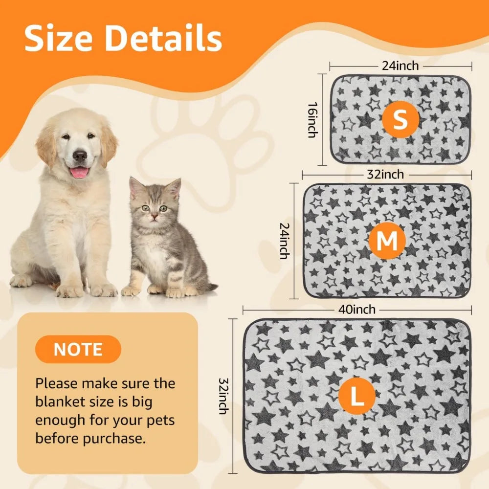 Nobleza Warm Pet Blanket Set Waterproof Reversible Fleece