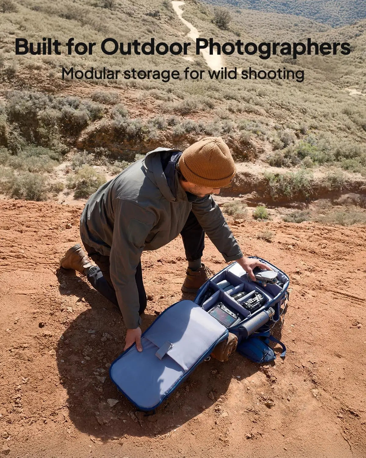 [US Stock] BLUETTI Handsfree 1 Solar Backpack Power Station, 268.8Wh 300W LiFePO4 Solar Generator, for Hiking, Travel