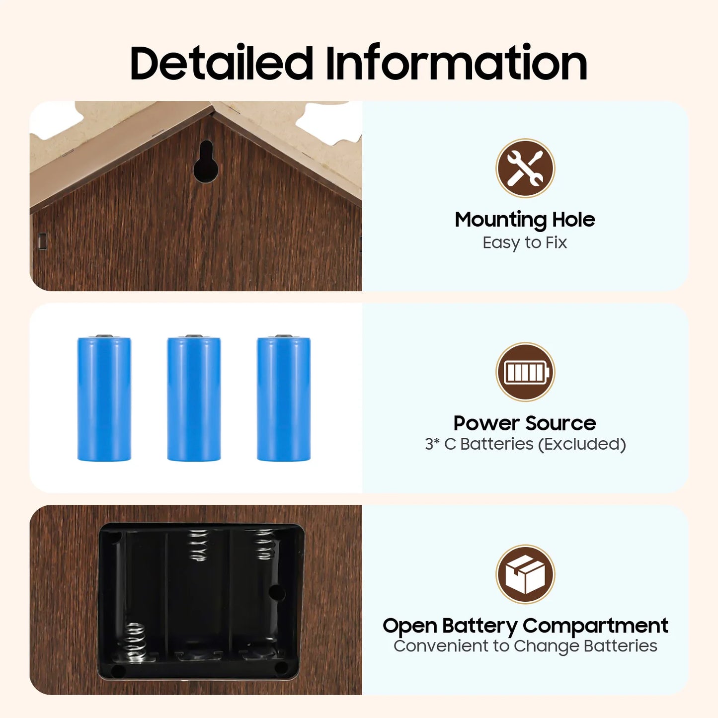 Cuckoo Wall Clock, Traditional Black Forest Cuckoo Clock Style Cuckoo Clock for Living Room, Bedroom, Study, Office, Gifts