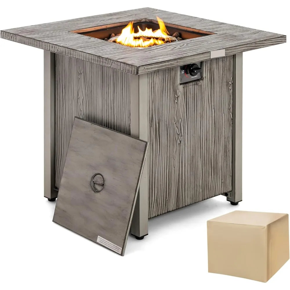 Giantex 2in1 Outdoor Gas Fire Table IndustrialGrade Weatherproofing Patio Heating