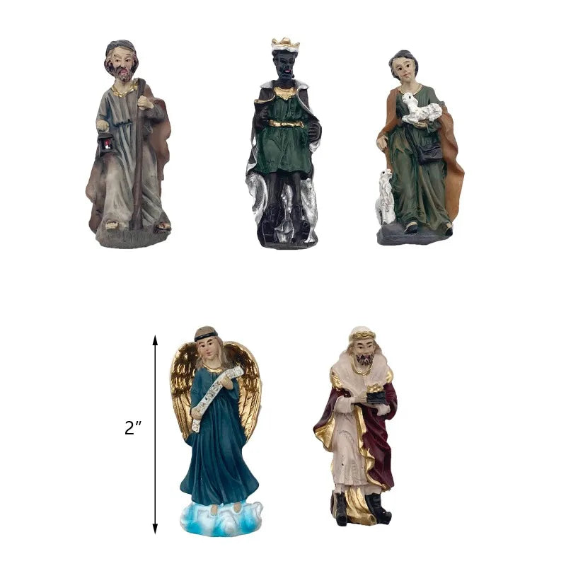 Nativity Sets for Christmas Christ Birth of Jesus Ornament Gifts Nativity Scene Crafts Resin Christmas Figurine Decoration