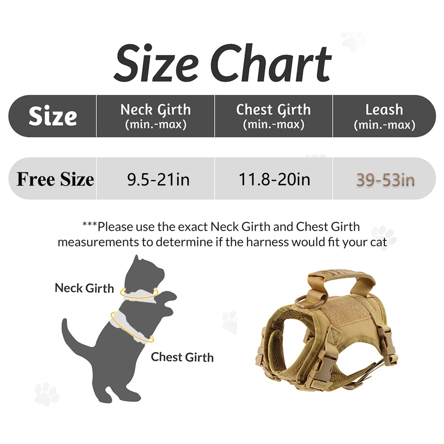 PETRAVEL Tactical Cat Harness Leash With Decorative Patches Collection Training