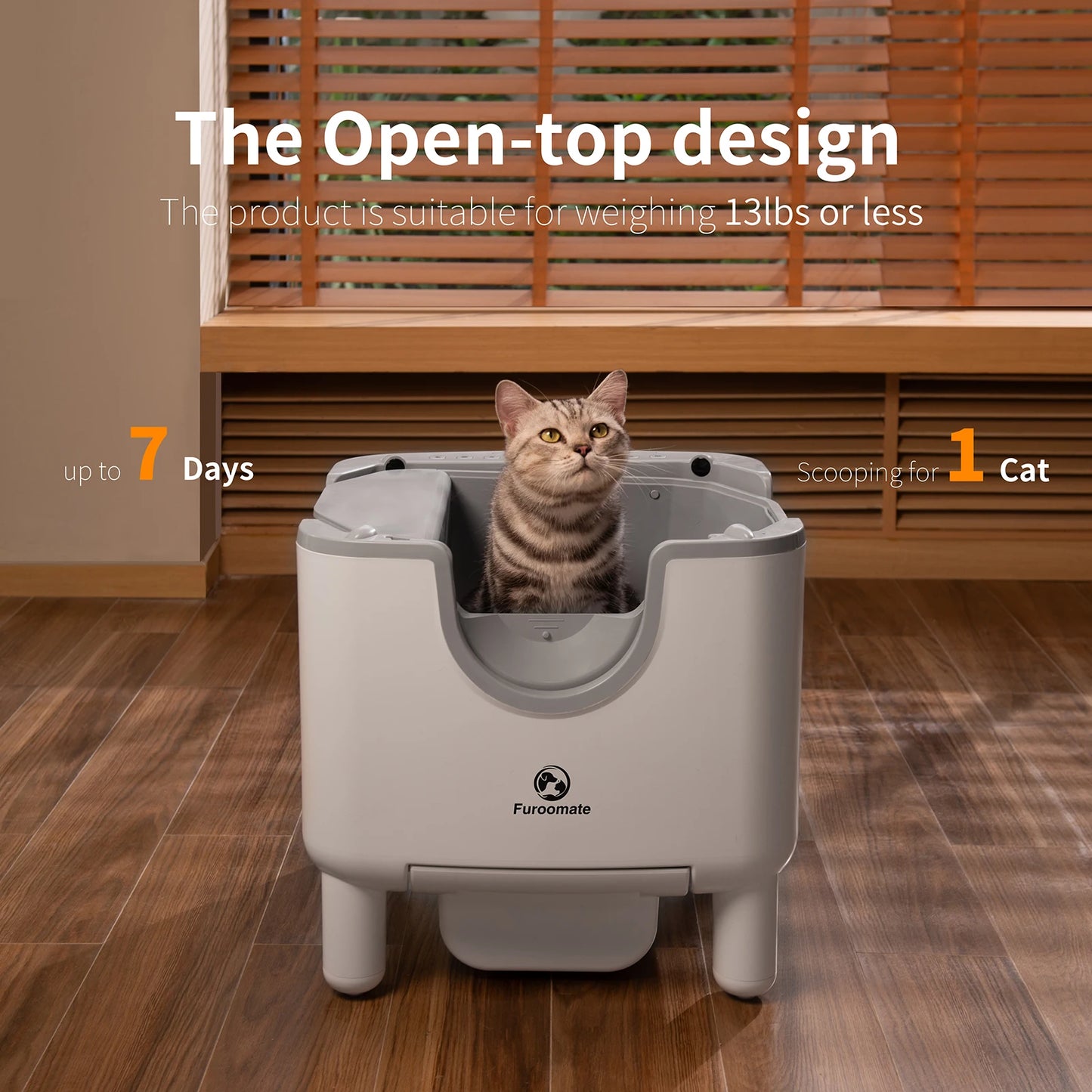 Furoomate F6 Self Cleaning Open Top Automatic Cat Litter Box