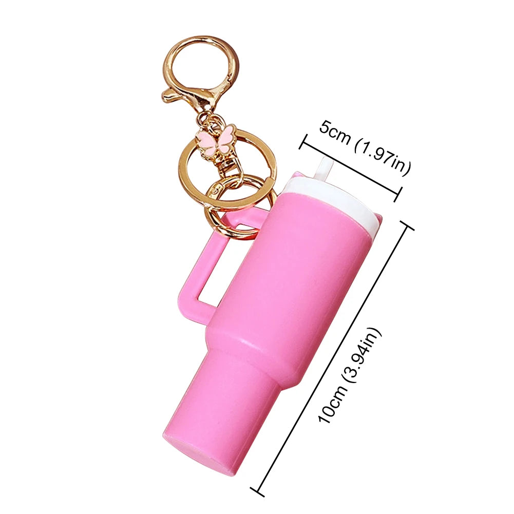 Button Carabiner Butterfly Lip Balm Keychain Tumbler Ring
