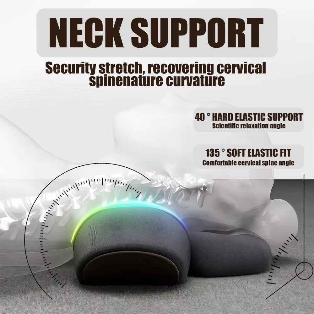 Ergonomic Neck Pillow With Heat Massage Traction For Relief