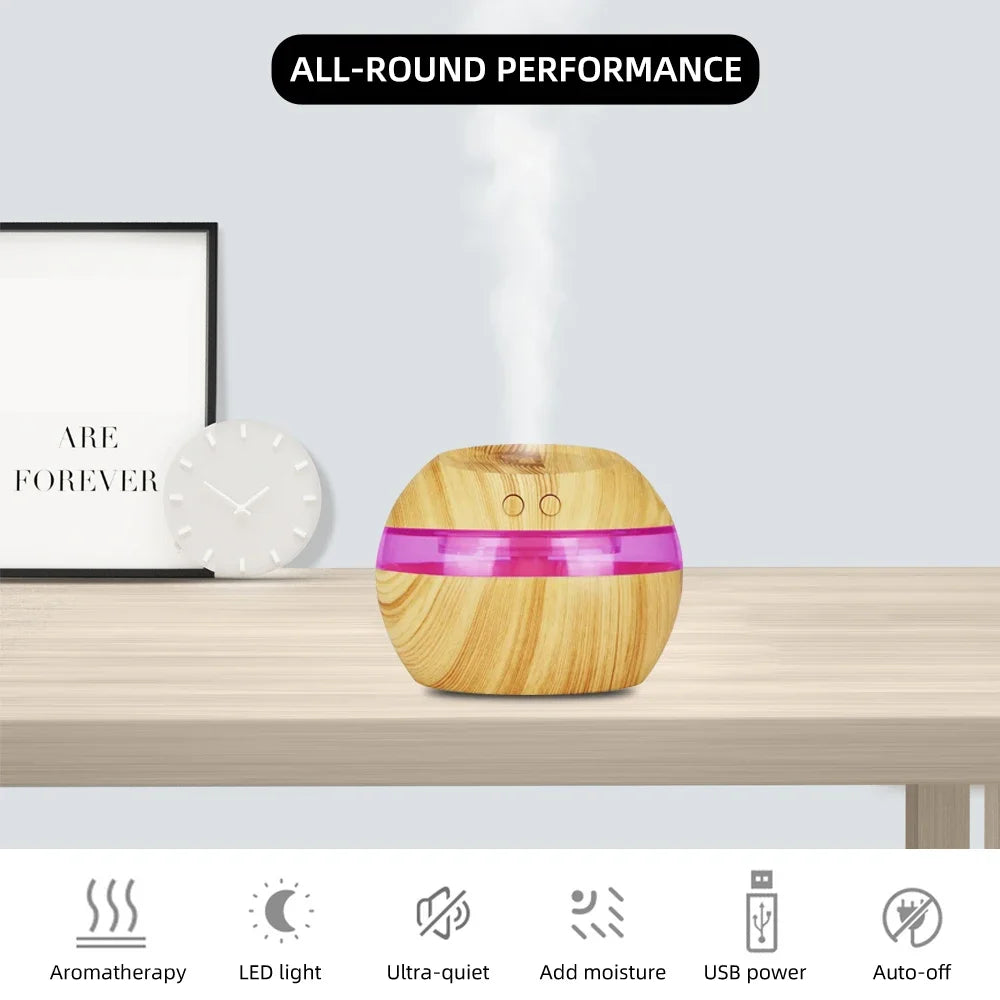 Hign-concerned Ultra Quiet Wood Grain Humidifier For Aromatherapy